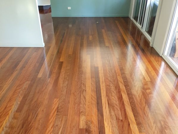 Satin timber floor finish